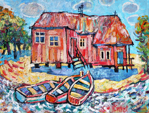 Sea, steppe and fishing boats. Nicolai Ostapenco (N.Swiristuhi)