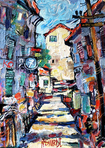 Street. Skiathos. par Nicolai Ostapenco (N.Swiristuhi), Peinture en vente sur Singulart