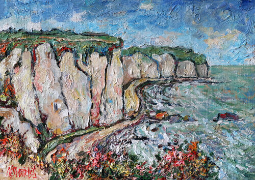 The coast at Etretat. von Nicolai Ostapenco (N.Swiristuhi), Malerei kaufen auf Singulart