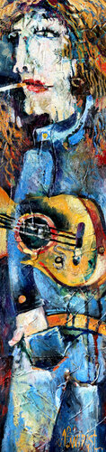 A guy with a guitar. de Nicolai Ostapenco (N.Swiristuhi), Pintura a la venta en Singulart