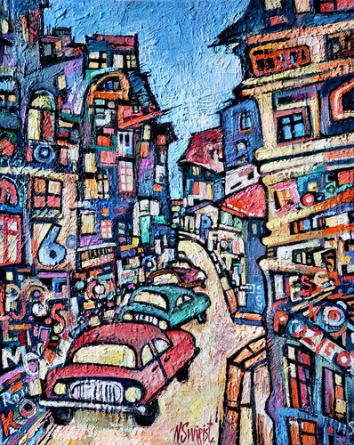 Paris in the evening. von Nicolai Ostapenco (N.Swiristuhi), Malerei kaufen auf Singulart