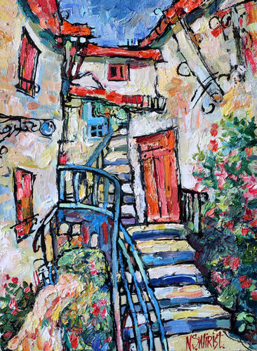 Colorful Cudillero von Nicolai Ostapenco (N.Swiristuhi), Malerei kaufen auf Singulart