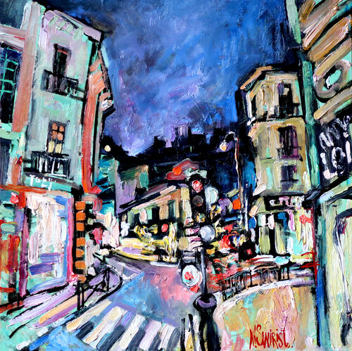 Night in Antibes van Nicolai Ostapenco (N.Swiristuhi), Schilderij te koop op Singulart
