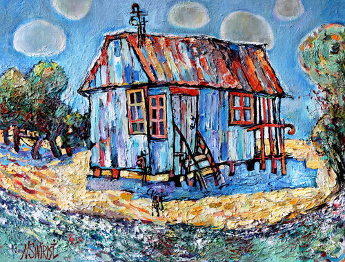 House by the sea van Nicolai Ostapenco (N.Swiristuhi), Schilderij te koop op Singulart