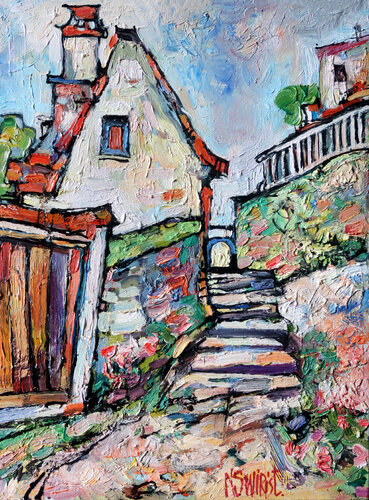 Beynac. France. von Nicolai Ostapenco (N.Swiristuhi), Malerei kaufen auf Singulart