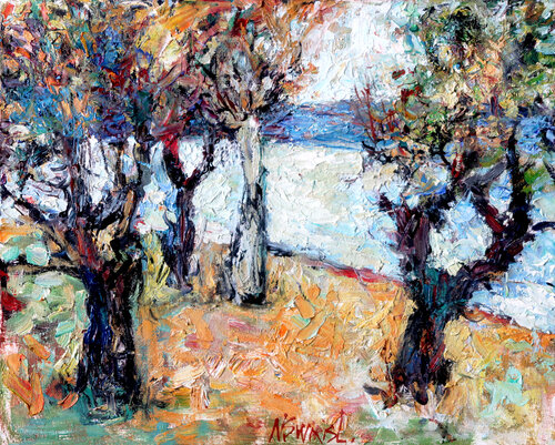 “Trees by the River” par Nicolai Ostapenco (N.Swiristuhi), Peinture en vente sur Singulart