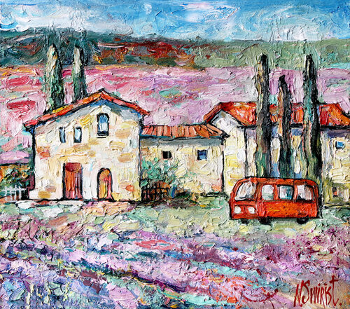 Provence and the bus. de Nicolai Ostapenco (N.Swiristuhi), Pintura a la venta en Singulart
