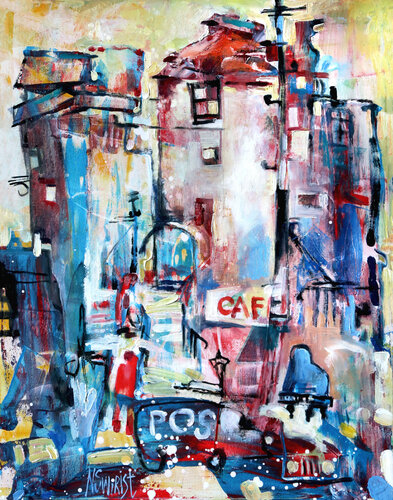 Summer city in France. di Nicolai Ostapenco (N.Swiristuhi), Pittura in vendita su Singulart
