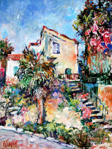 Antibes and a Palm by Nicolai Ostapenco (N.Swiristuhi), 絵画 for Sale on Singulart