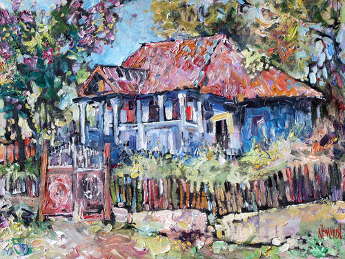 A Village House and Spring von Nicolai Ostapenco (N.Swiristuhi), Malerei kaufen auf Singulart