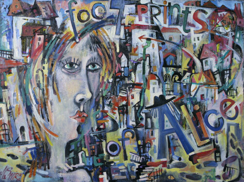 IN THE FOOTSTEPS OF ALICE. par Nicolai Ostapenco (N.Swiristuhi), Peinture en vente sur Singulart