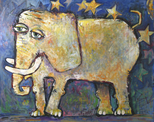 STARS ELEPHANT. di Nicolai Ostapenco (N.Swiristuhi), Pittura in vendita su Singulart