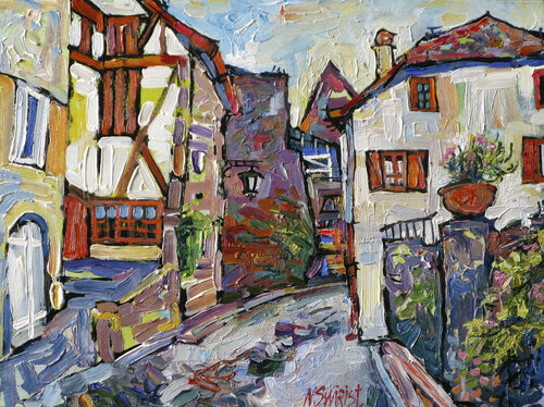 STREET AFTER RAIN IN SEGUR LE CHATEAU. Nicolai Ostapenco (N.Swiristuhi)