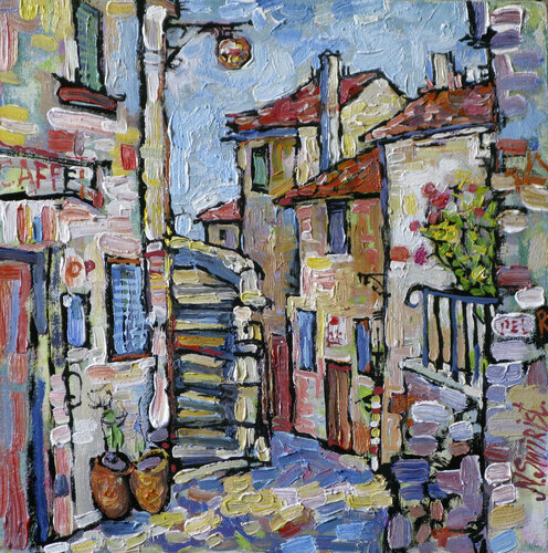 STREET IN A SMALL SOUTHERN CITY. Nicolai Ostapenco (N.Swiristuhi)