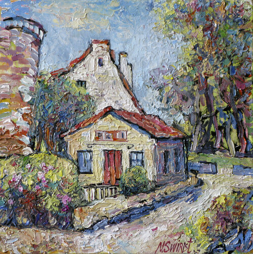 Road, two houses and spring. Nicolai Ostapenco (N.Swiristuhi)