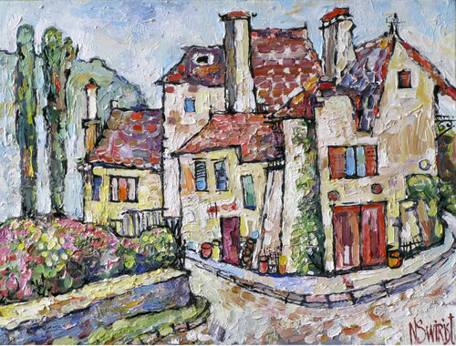Street, poplars and roofs. Nicolai Ostapenco (N.Swiristuhi)