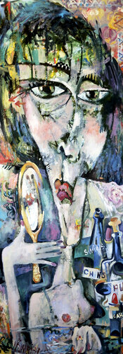 Girl with a mirror by Nicolai Ostapenco (N.Swiristuhi), 회화 for Sale on Singulart