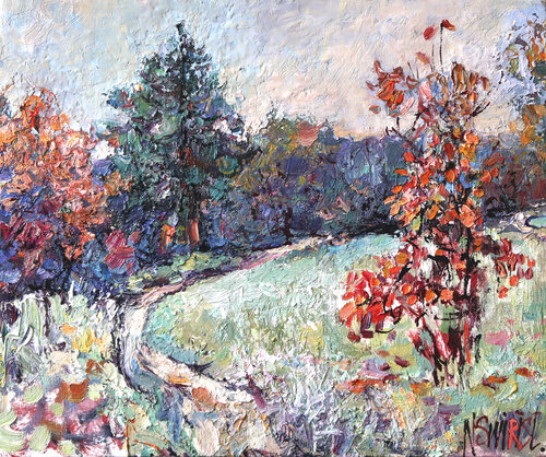 Morning and red bush. Nicolai Ostapenco (N.Swiristuhi)