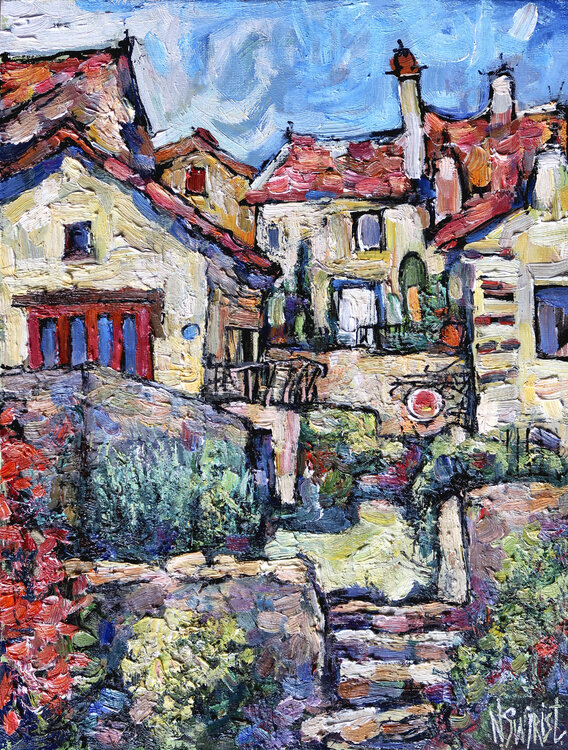 Summer courtyard in Flavigny. Nicolai Ostapenco (N.Swiristuhi)