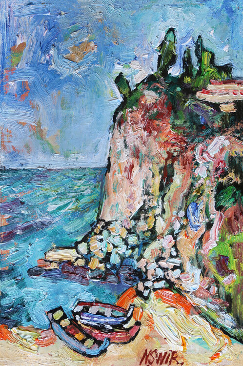 Bay with boats in Spain. Nicolai Ostapenco (N.Swiristuhi)