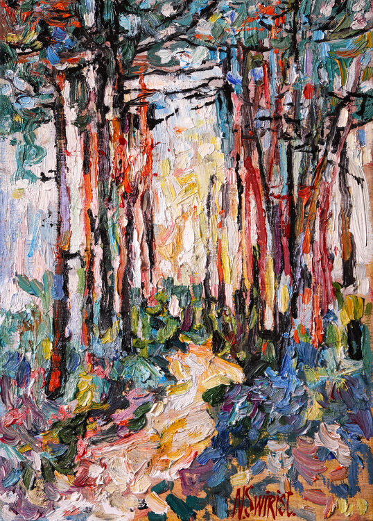 Autumn path in a pine forest. Nicolai Ostapenco (N.Swiristuhi)