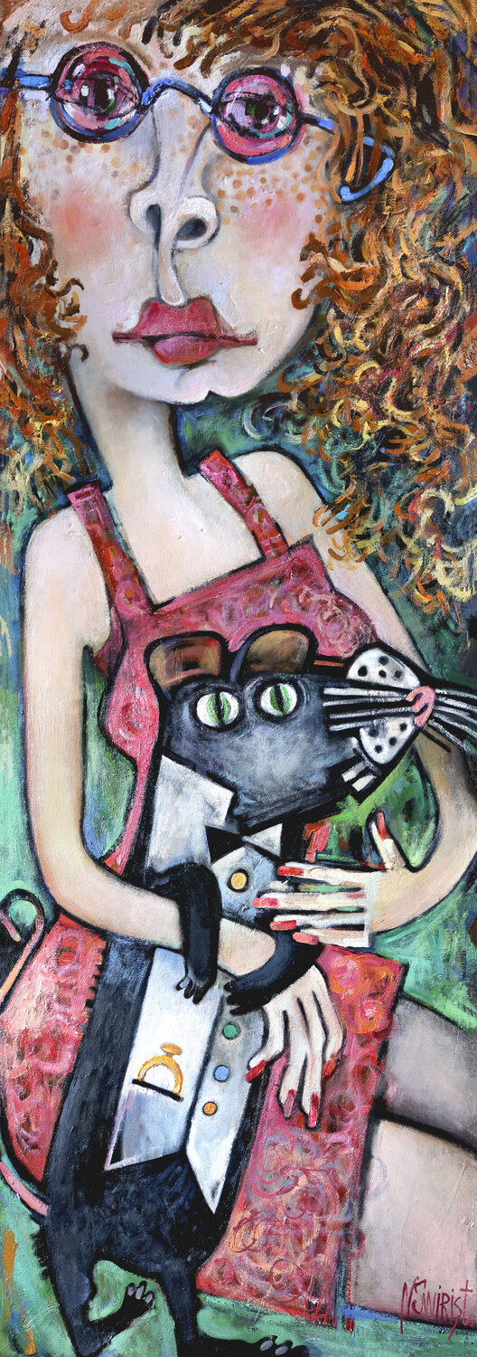 Girl with pink glasses and Chrys Grey. Nicolai Ostapenco (N.Swiristuhi)