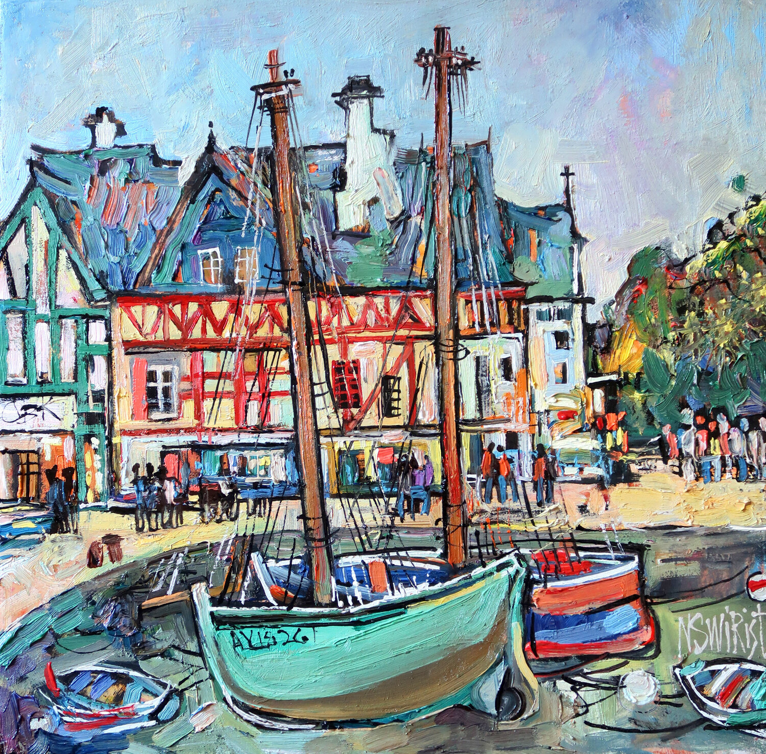 Auray. Brittany. Nicolai Ostapenco (N.Swiristuhi) Dipinto originale in vendita