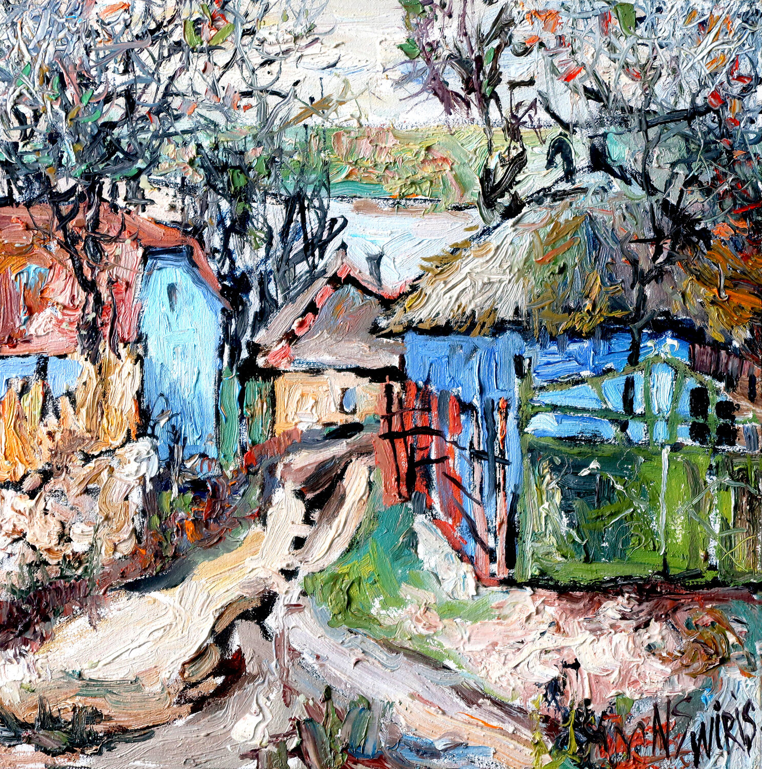 Green Gate. Nicolai Ostapenco (N.Swiristuhi) Originalgemälde zu verkaufen