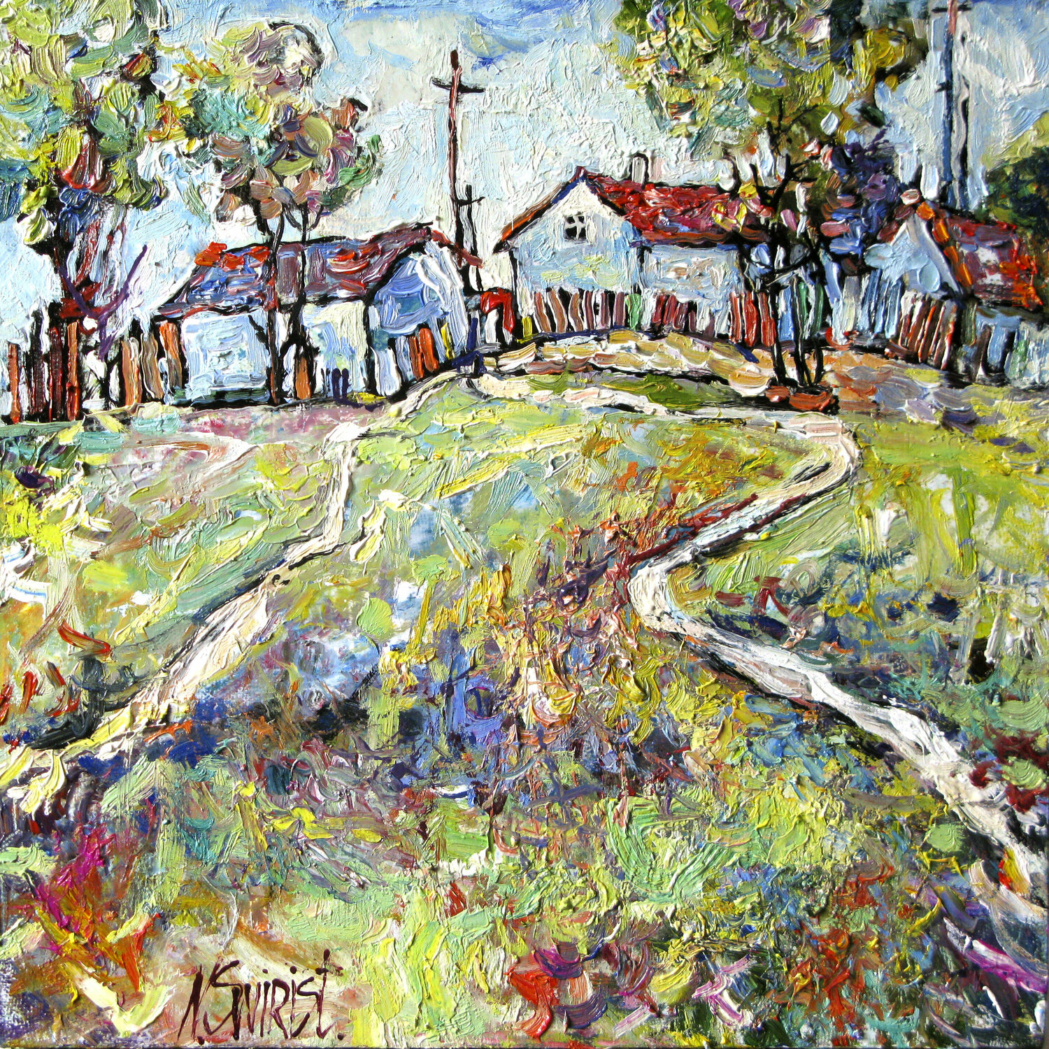 SPRING TRAILS.1. Nicolai Ostapenco (N.Swiristuhi) Originalgemälde zu verkaufen