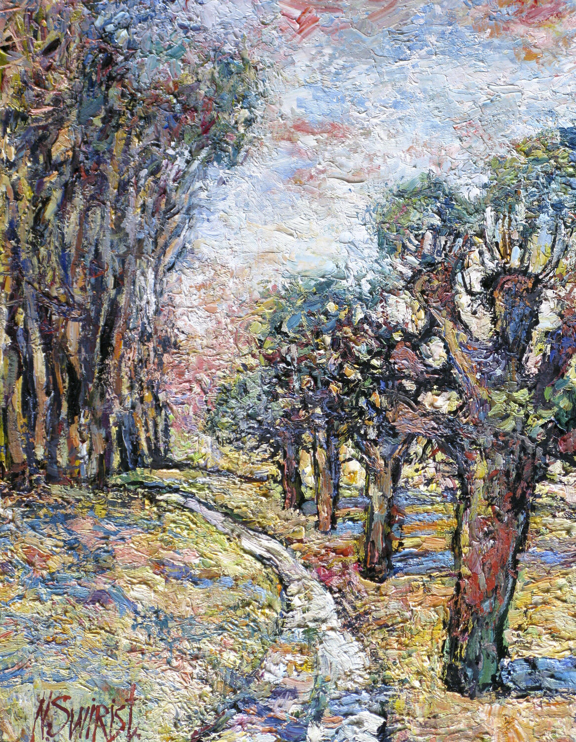 Morning walk Nicolai Ostapenco (N.Swiristuhi) Originalgemälde zu verkaufen