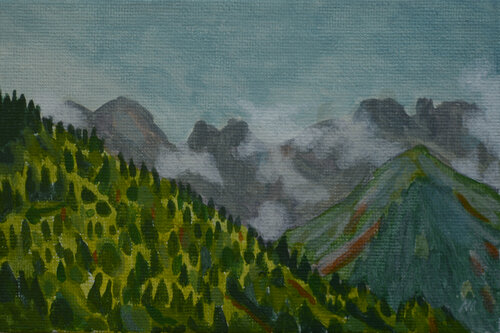 Landscape 7 - Among the Clouds by Ana Markovic, Painting for Sale on Singulart