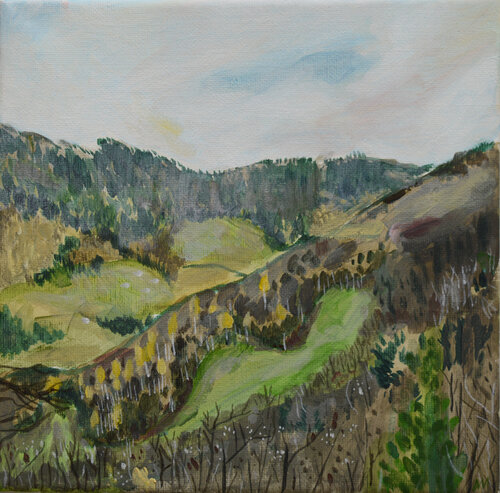 Landscape 1 - Hillside van Ana Markovic, Schilderij te koop op Singulart