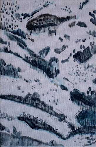 Landscape 10 - Winter landscape van Ana Markovic, Schilderij te koop op Singulart