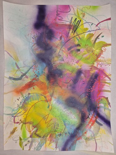 THE BIG WAY OF PURPLE by Carine Van Hee, Work on Paper for Sale on Singulart