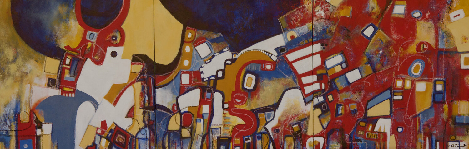 Summer in the City Laurie DeVault Dipinto originale in vendita
