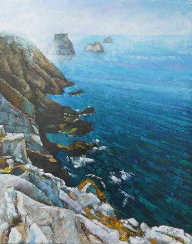 La Pointe de PenHir par temps brumeux by Alain Briant, Painting for Sale on Singulart