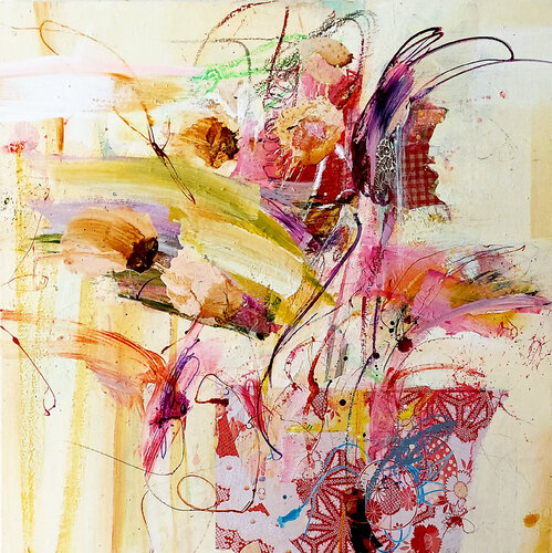 Fly honeysuckle V di Birgit Fechner, Pittura in vendita su Singulart