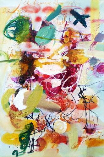 Und dann und wann ein weisser Elefant di Birgit Fechner, Pittura in vendita su Singulart