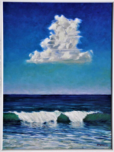 Magritte's Wave par Francis Azzopardi, Peinture en vente sur Singulart