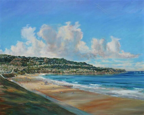 The Hollywood Riviera, Los Angeles, California par Francis Azzopardi, Peinture en vente sur Singulart