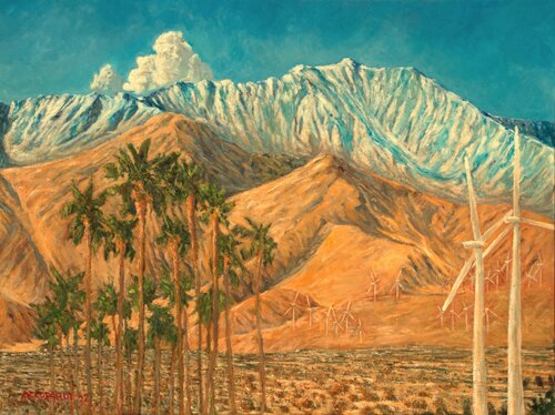 PALM SPRINGS, WINTER par Francis Azzopardi, Peinture en vente sur Singulart
