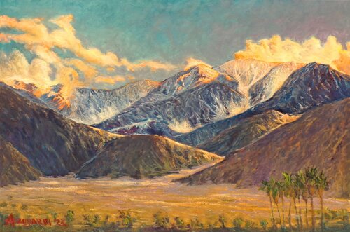 LAST LIGHT, SNOWCREEK, PALM SPRINGS par Francis Azzopardi, Peinture en vente sur Singulart