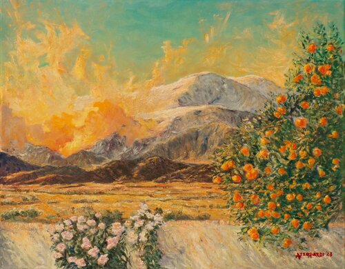 TANGERINES AND SAN GORGONIO von Francis Azzopardi, Malerei kaufen auf Singulart