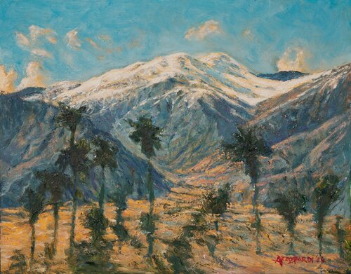 San Jacinto from Palm Springs par Francis Azzopardi, Peinture en vente sur Singulart
