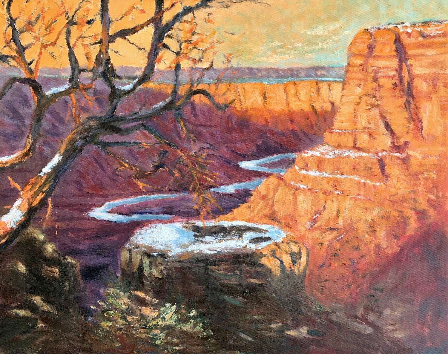 Grand Canyon, winter, last light. Francis Azzopardi