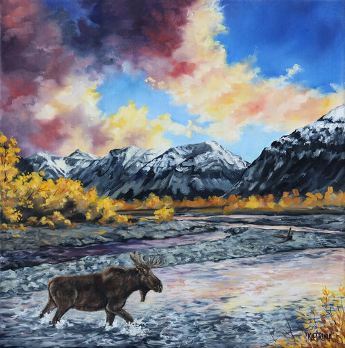 Crossing the South Fork by Katrina Case, 油畫 for Sale on Singulart