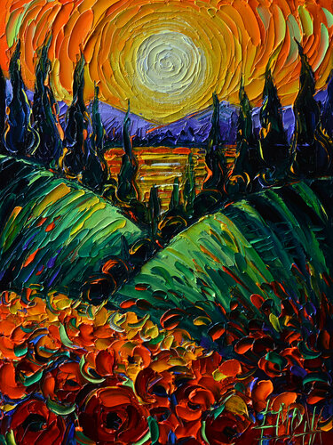 HOT SUNSET van Mona Edulesco, Schilderij te koop op Singulart