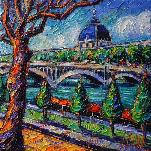 PONT WILSON LYON van Mona Edulesco, Schilderij te koop op Singulart