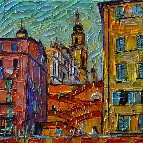 MENTON Cote d'Azur van Mona Edulesco, Schilderij te koop op Singulart