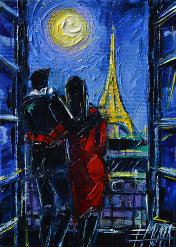 PARIS MON AMOUR di Mona Edulesco, Pittura in vendita su Singulart